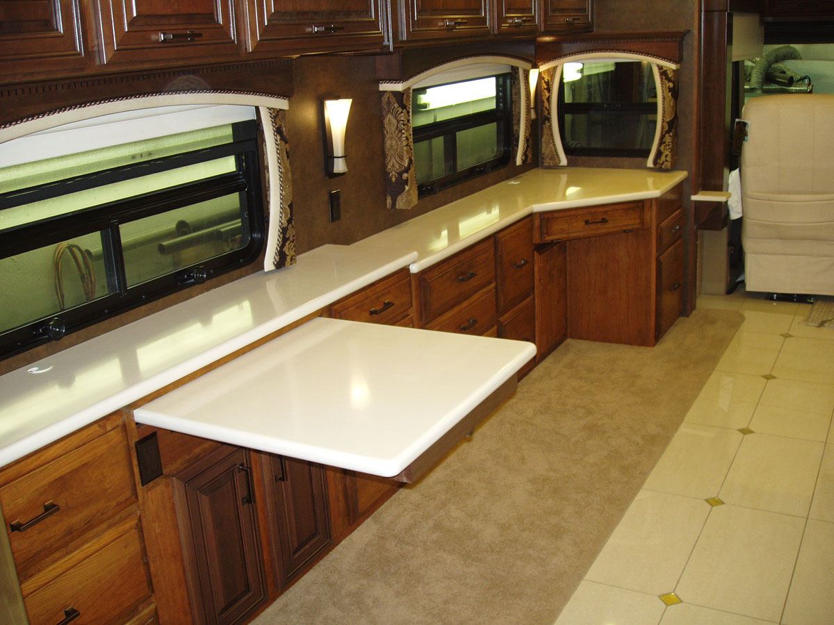 Finished - new cabinets with retractable dining table